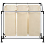NNEVL Laundry Sorter with 3 Bags Cream Steel