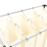 NNEVL Laundry Sorter with 4 Bags Cream Steel