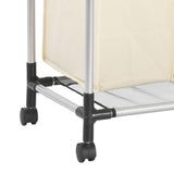 NNEVL Laundry Sorter with 4 Bags Cream Steel