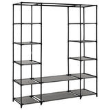 NNEVL Wardrobe with Compartments and Rods Grey 150x45x176 cm Fabric