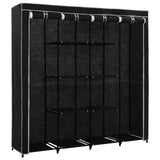 NNEVL Wardrobe with 4 Compartments Black 175x45x170 cm