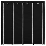 NNEVL Wardrobe with 4 Compartments Black 175x45x170 cm