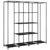 NNEVL Wardrobe with 4 Compartments Black 175x45x170 cm