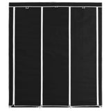 NNEVL Wardrobe with Compartments and Rods Black 150x45x175 cm Fabric