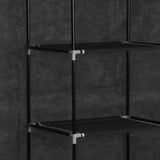 NNEVL Wardrobe with Compartments and Rods Black 150x45x175 cm Fabric