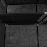 NNEVL Wardrobe with Compartments and Rods Black 150x45x175 cm Fabric