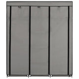 NNEVL Wardrobe with Compartments and Rods Grey 150x45x175 cm Fabric