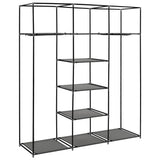 NNEVL Wardrobe with Compartments and Rods Grey 150x45x175 cm Fabric