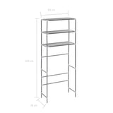 NNEVL 3-Tier Storage Rack over Laundry Machine Silver 69x28x169 cm