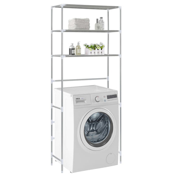 NNEVL 3-Tier Storage Rack over Laundry Machine Silver 69x28x169 cm