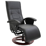 NNEVL Swivel TV Armchair Black Faux Leather