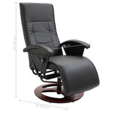 NNEVL Swivel TV Armchair Black Faux Leather