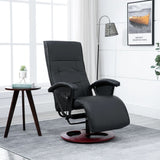 NNEVL Swivel TV Armchair Black Faux Leather