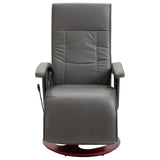 NNEVL Swivel TV Armchair Grey Faux Leather