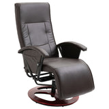 NNEVL Swivel TV Armchair Brown Faux Leather