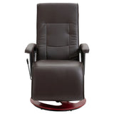 NNEVL Swivel TV Armchair Brown Faux Leather