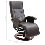 NNEVL Swivel TV Armchair Brown Faux Leather