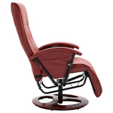 NNEVL Swivel TV Armchair Wine Red Faux Leather
