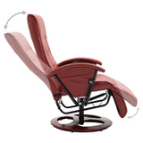 NNEVL Swivel TV Armchair Wine Red Faux Leather