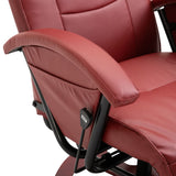 NNEVL Swivel TV Armchair Wine Red Faux Leather