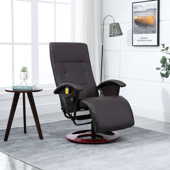 NNEVL Massage Chair Brown Faux Leather
