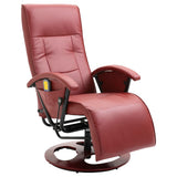 NNEVL Massage Chair Wine Red Faux Leather
