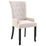 NNEVL Dining Chair with Armrests Beige Fabric