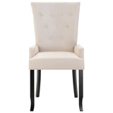 NNEVL Dining Chair with Armrests Beige Fabric