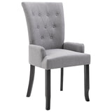 NNEVL Dining Chair with Armrests Light Grey Fabric