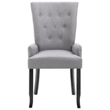 NNEVL Dining Chair with Armrests Light Grey Fabric