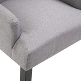 NNEVL Dining Chair with Armrests Light Grey Fabric