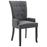 NNEVL Dining Chair with Armrests Dark Grey Fabric