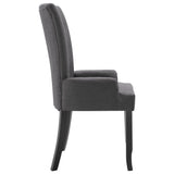 NNEVL Dining Chair with Armrests Dark Grey Fabric