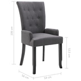 NNEVL Dining Chair with Armrests Dark Grey Fabric