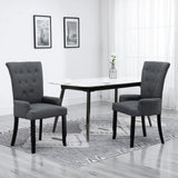 NNEVL Dining Chair with Armrests Dark Grey Fabric