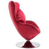 NNEVL Swivel Egg Chair with Cushion Red Velvet