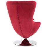 NNEVL Swivel Egg Chair with Cushion Red Velvet