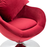 NNEVL Swivel Egg Chair with Cushion Red Velvet