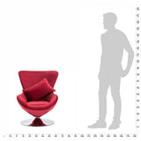 NNEVL Swivel Egg Chair with Cushion Red Velvet