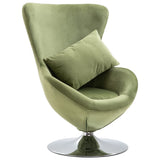 NNEVL Swivel Egg Chair with Cushion Light Green Velvet