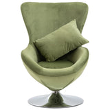 NNEVL Swivel Egg Chair with Cushion Light Green Velvet