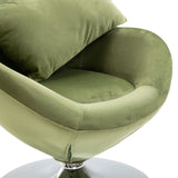 NNEVL Swivel Egg Chair with Cushion Light Green Velvet