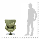 NNEVL Swivel Egg Chair with Cushion Light Green Velvet
