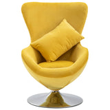 NNEVL Swivel Egg Chair with Cushion Yellow Velvet