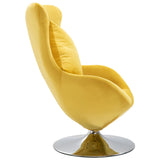 NNEVL Swivel Egg Chair with Cushion Yellow Velvet