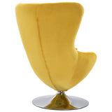 NNEVL Swivel Egg Chair with Cushion Yellow Velvet