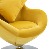 NNEVL Swivel Egg Chair with Cushion Yellow Velvet