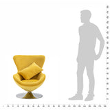 NNEVL Swivel Egg Chair with Cushion Yellow Velvet