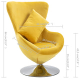 NNEVL Swivel Egg Chair with Cushion Yellow Velvet
