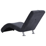 NNEVL Chaise Longue with Pillow Grey Faux Suede Leather